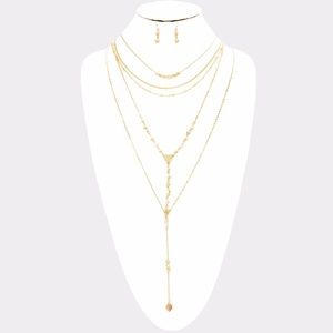Layered Y Shaped Necklace